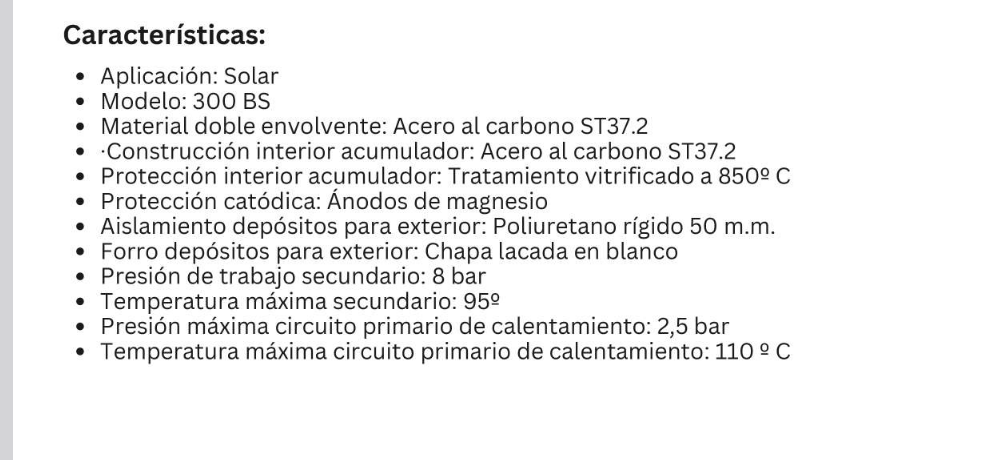 Item 1 - Equipo solar autónomo modelo elite 300BS con acumulador 300 litros